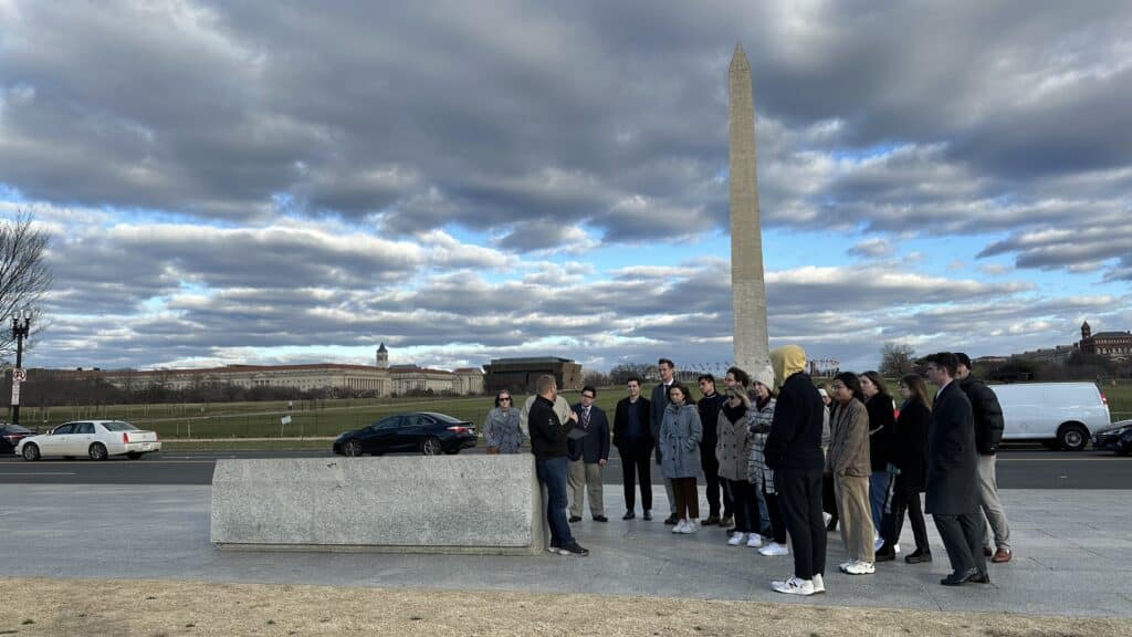 CRCD D.C. Fellowship students at the Washington Monument